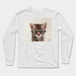 Kitten with Glasses - Print / Home Decor / Wall Art / Poster / Gift / Birthday / Cat Lover Gift / Animal print Canvas Print Long Sleeve T-Shirt